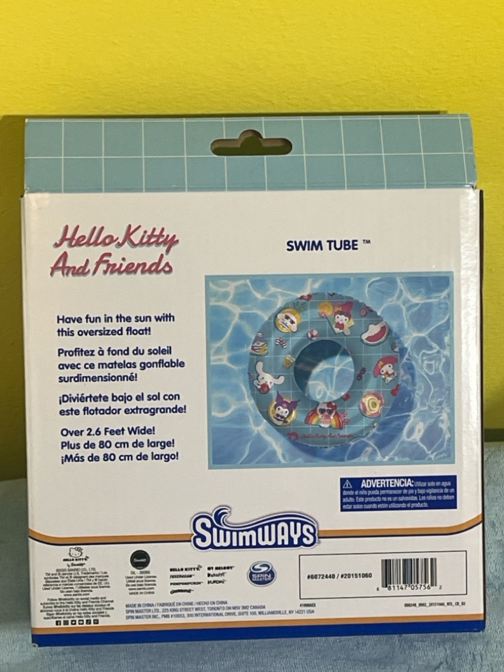 Swimways Hello Kitty Suntanner Pool Float, Inflatable Pool Floats Age 14 & Up - Picture 6 of 7